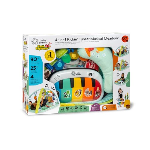 Baby Einstein 4-in-1 Kickin' Tunes Music and Language Play Gym and Piano Tummy Time Activity Mat