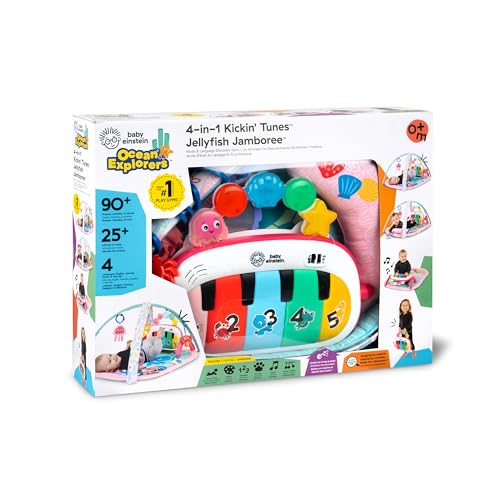 Baby Einstein 4-in-1 Kickin' Tunes Music and Language Play Gym and Piano Tummy Time Activity Mat