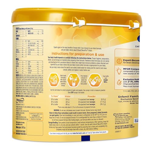 Enfamil NeuroPro Baby Formula, Brain Building Duo DHA & MFGM, Exclusive Immune Supporting HuMO6 Blend, Powder Infant Formula, Baby Milk, 20.7 Oz