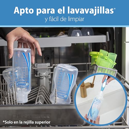 Dr. Brown's Natural Flow Anti-Colic Options+ Narrow Baby Bottle, 4 oz/120 mL, with Level 1 Slow Flow Nipple, 0m+, 4 Pack