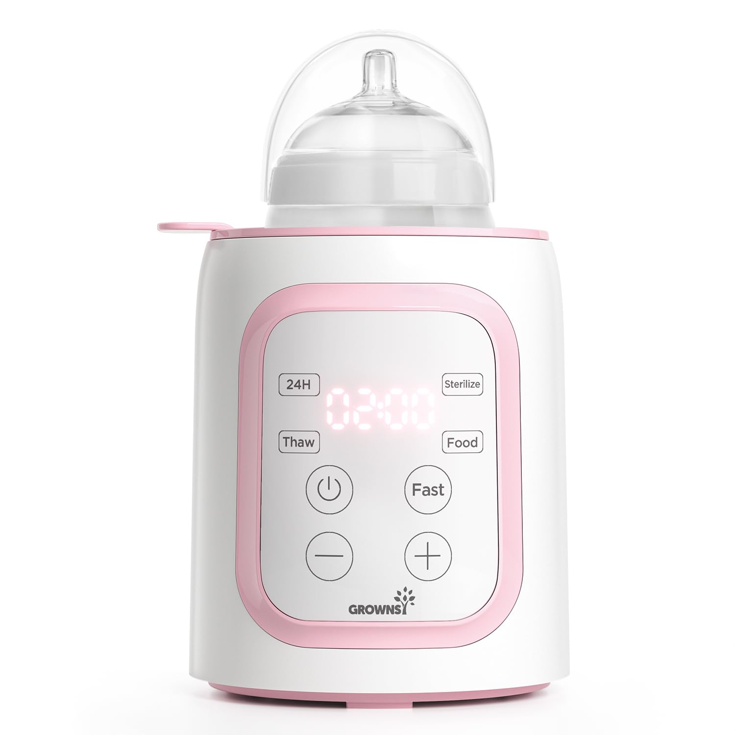 Bottle Warmer, Grownsy 8-in-1 Fast Baby Bottle Warmer with Timer, Safe for Breastmilk Nutrients, Accurate Temperature Control, with Defrost, Sterili-zing, Keep Warm, Heats Baby Food & Bottles
