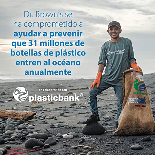 Dr. Brown's Natural Flow Anti-Colic Options+ Narrow Baby Bottle, 4 oz/120 mL, with Level 1 Slow Flow Nipple, 0m+, 4 Pack