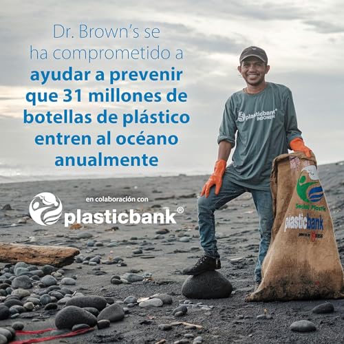 Dr. Brown's Natural Flow Anti-Colic Options+ Narrow Baby Bottle, 4 oz/120 mL, with Level 1 Slow Flow Nipple, 0m+, 4 Pack