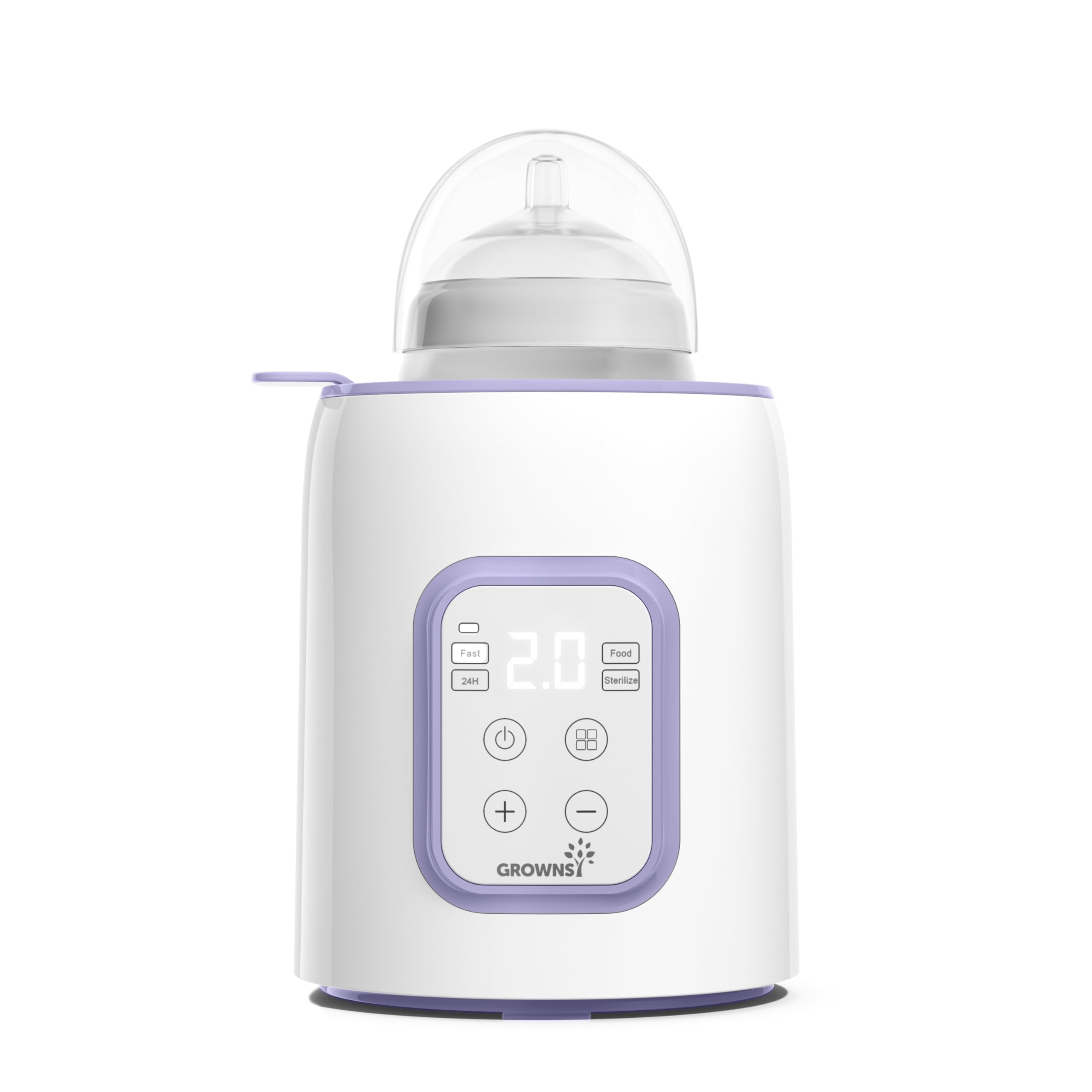 Bottle Warmer, Grownsy 8-in-1 Fast Baby Bottle Warmer with Timer, Safe for Breastmilk Nutrients, Accurate Temperature Control, with Defrost, Sterili-zing, Keep Warm, Heats Baby Food & Bottles