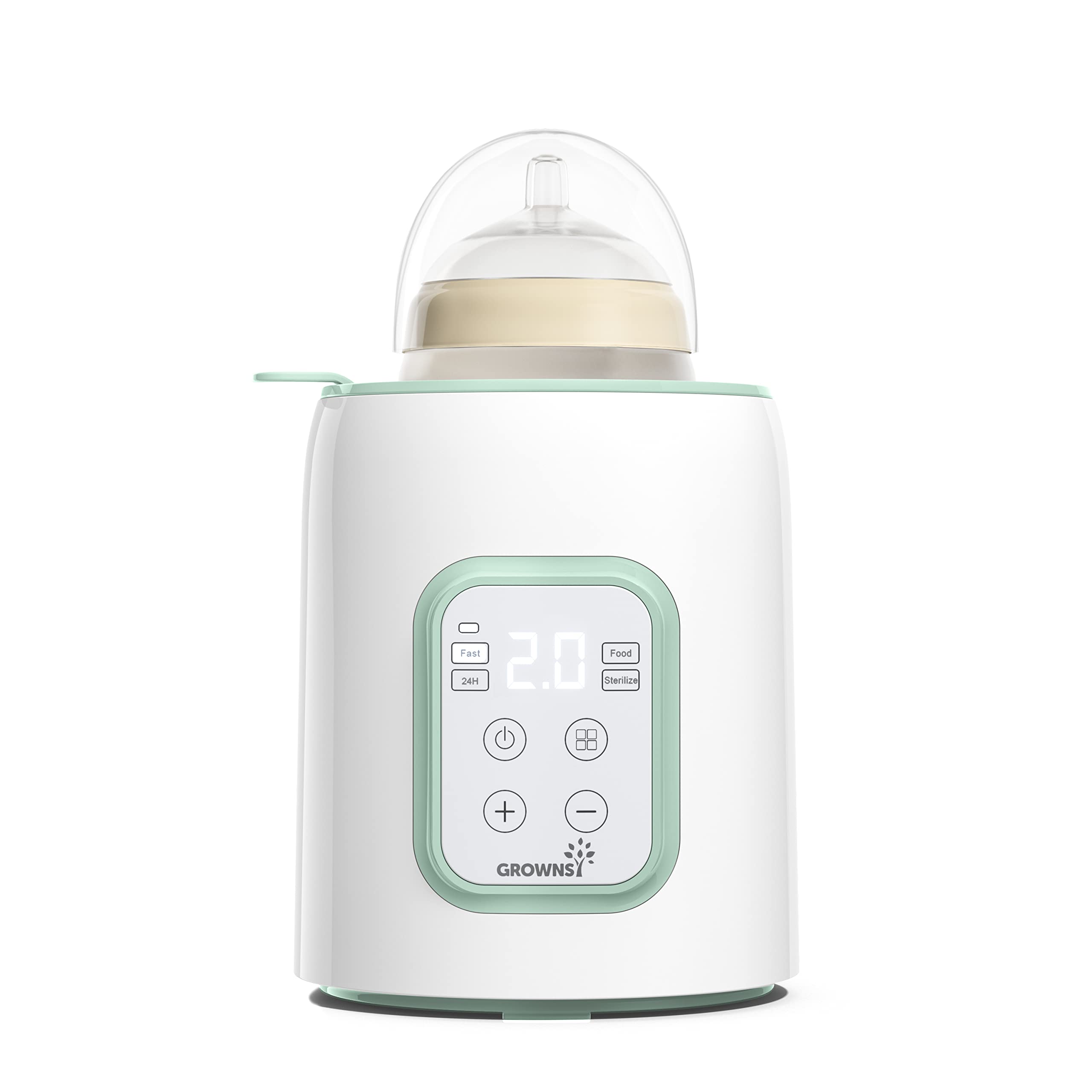 Bottle Warmer, Grownsy 8-in-1 Fast Baby Bottle Warmer with Timer, Safe for Breastmilk Nutrients, Accurate Temperature Control, with Defrost, Sterili-zing, Keep Warm, Heats Baby Food & Bottles