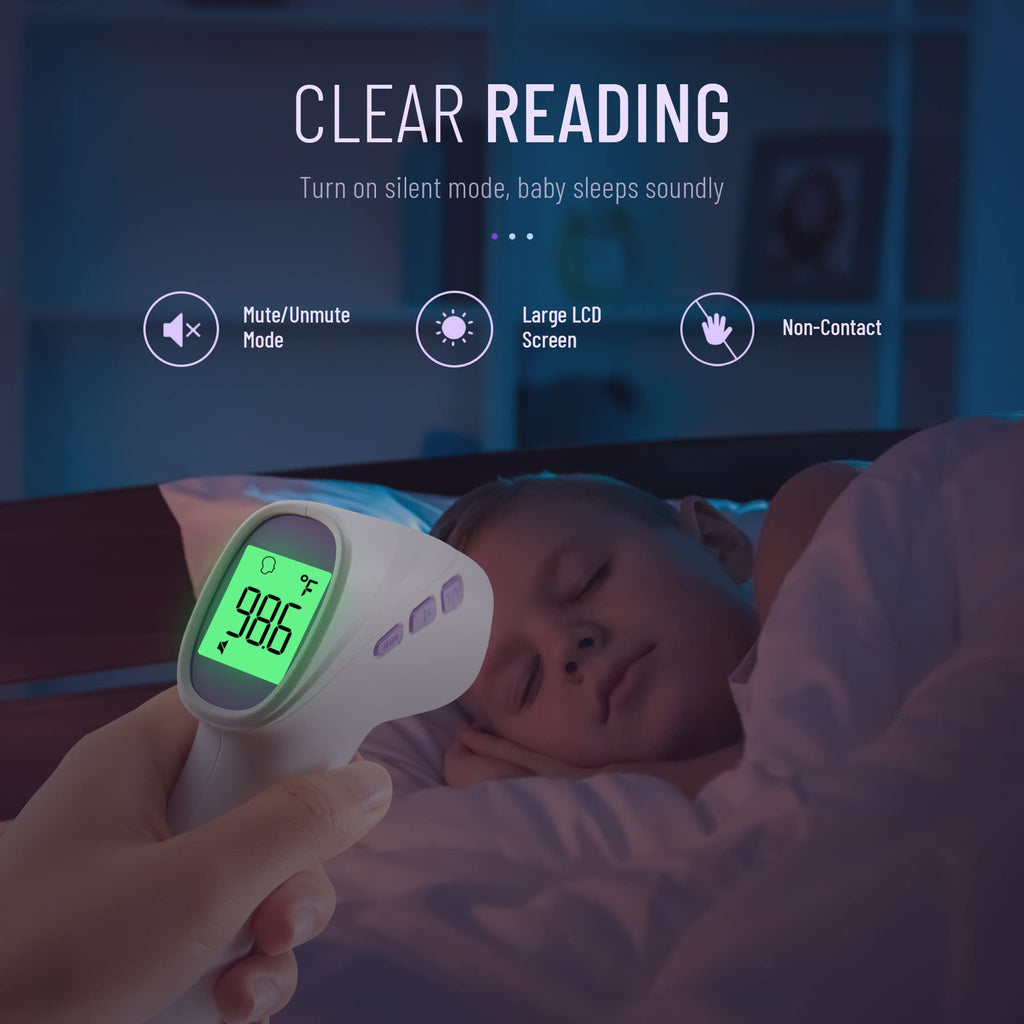 Forehead Thermometer for Adults and Kids, Digital Baby Thermometer with Fever Alarm, Fast Accurate Results, Home Medical & Nurse Essentials