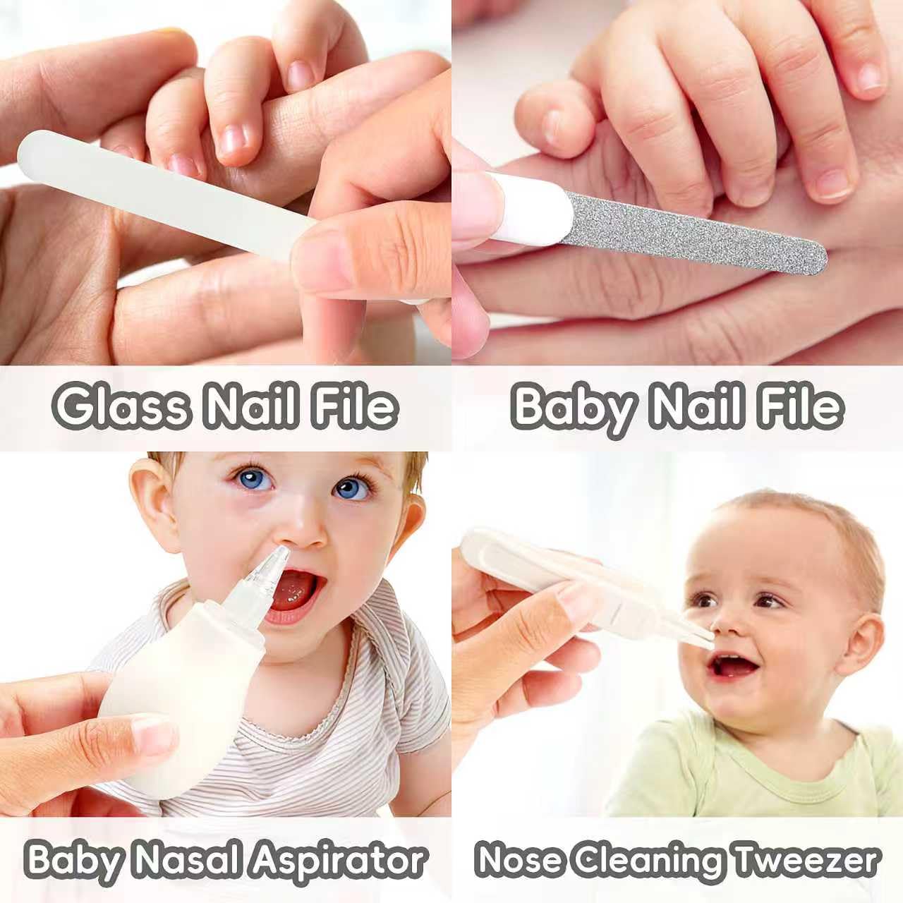 Baby Grooming Kit, Infant Safety Care Set with Hair Brush Comb Nail Clipper Nasal Aspirator,Baby Essentials Kit for Newborn Girls Boys (Pink Baby Grooming kit)