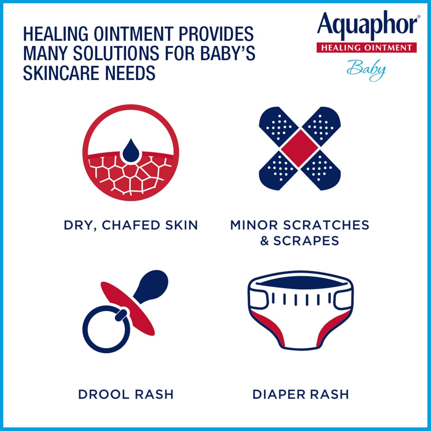 Aquaphor Baby Healing Ointment Advanced Therapy Skin Protectant, Dry Skin and Diaper Rash Ointment, 7 Oz Tube
