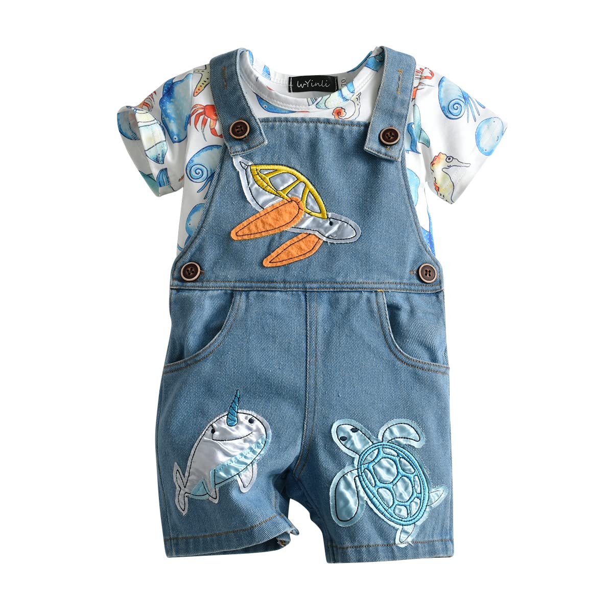 Cute Baby Boy Clothes Suit Toddler Boys' Striped long Sleeve T-Shirt+Denim Overalls Jumpsuit Pants Outfits Sets
