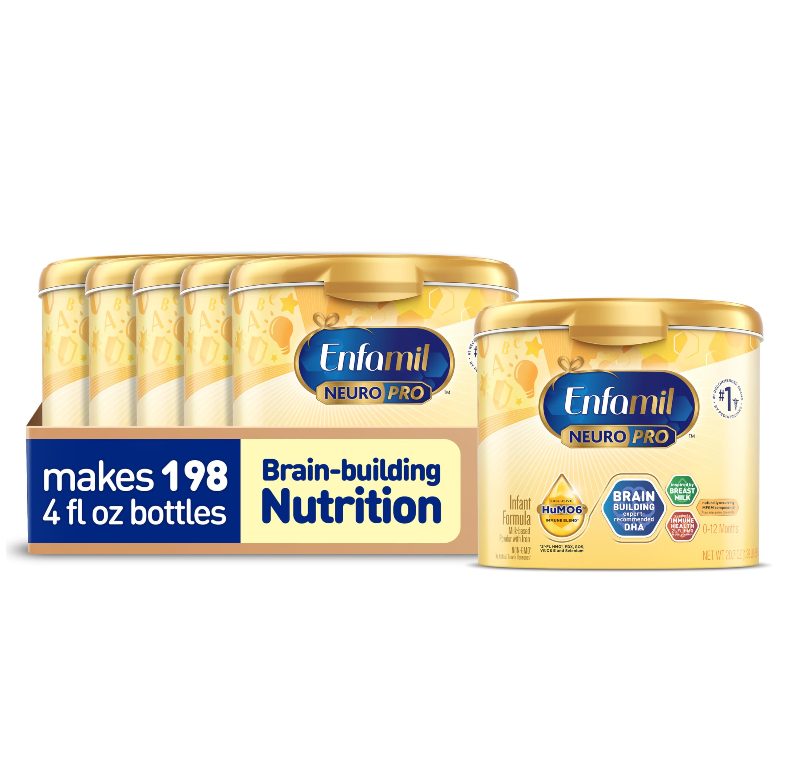 Enfamil NeuroPro Baby Formula, Brain Building Duo DHA & MFGM, Exclusive Immune Supporting HuMO6 Blend, Powder Infant Formula, Baby Milk, 20.7 Oz