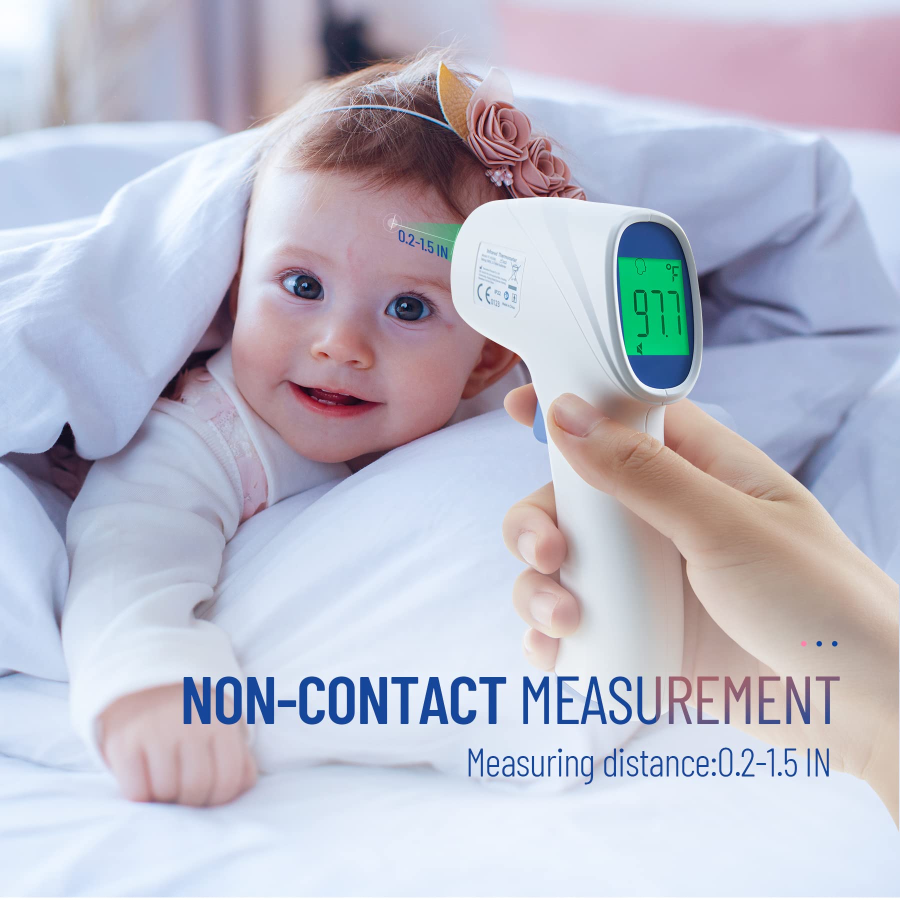 Forehead Thermometer for Adults and Kids, Digital Baby Thermometer with Fever Alarm, Fast Accurate Results, Home Medical & Nurse Essentials