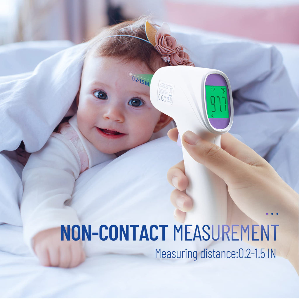 Forehead Thermometer for Adults and Kids, Digital Baby Thermometer with Fever Alarm, Fast Accurate Results, Home Medical & Nurse Essentials