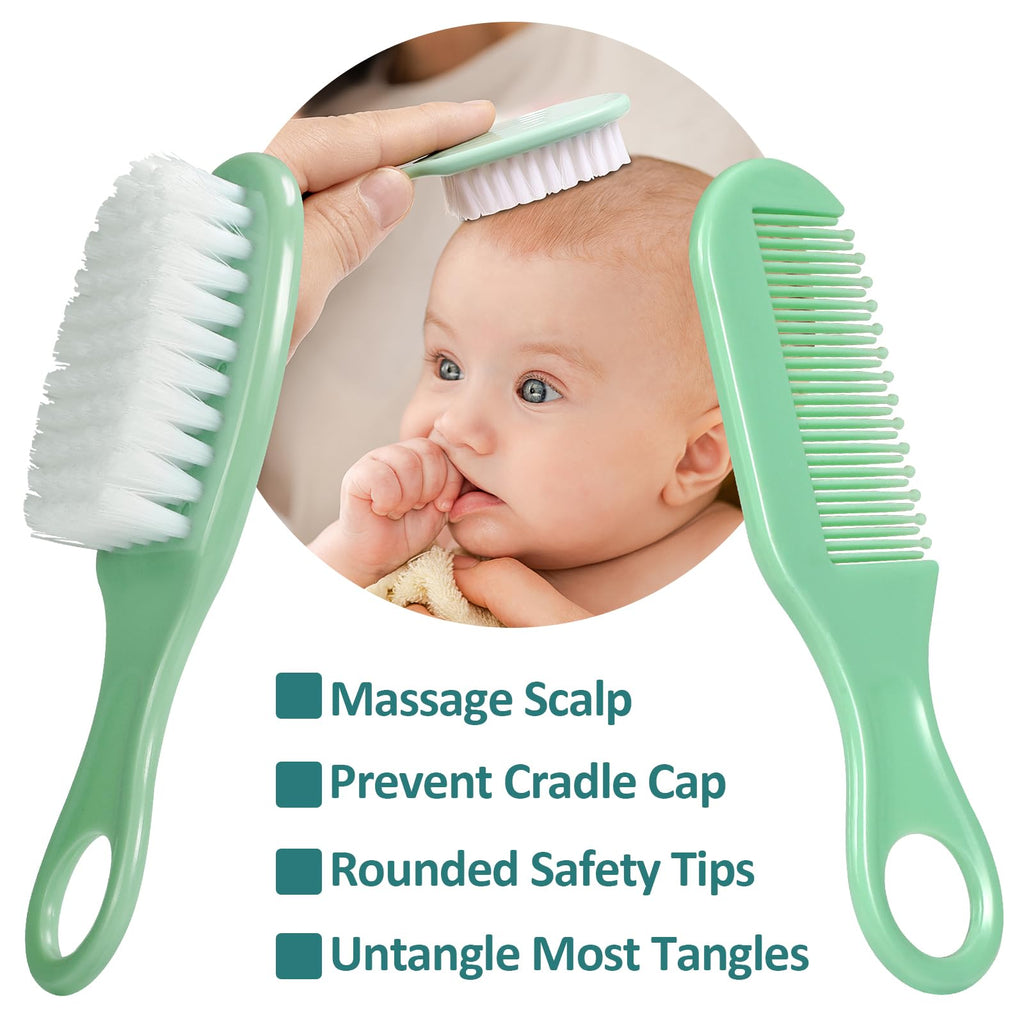 Baby Grooming Kit, Infant Safety Care Set with Hair Brush Comb Nail Clipper Nasal Aspirator,Baby Essentials Kit for Newborn Girls Boys (Pink Baby Grooming kit)