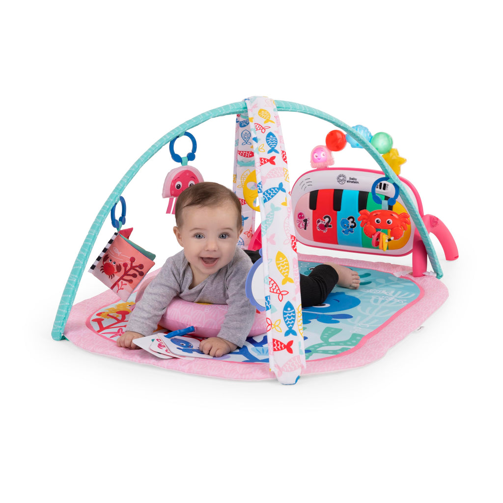 Baby Einstein 4-in-1 Kickin' Tunes Music and Language Play Gym and Piano Tummy Time Activity Mat