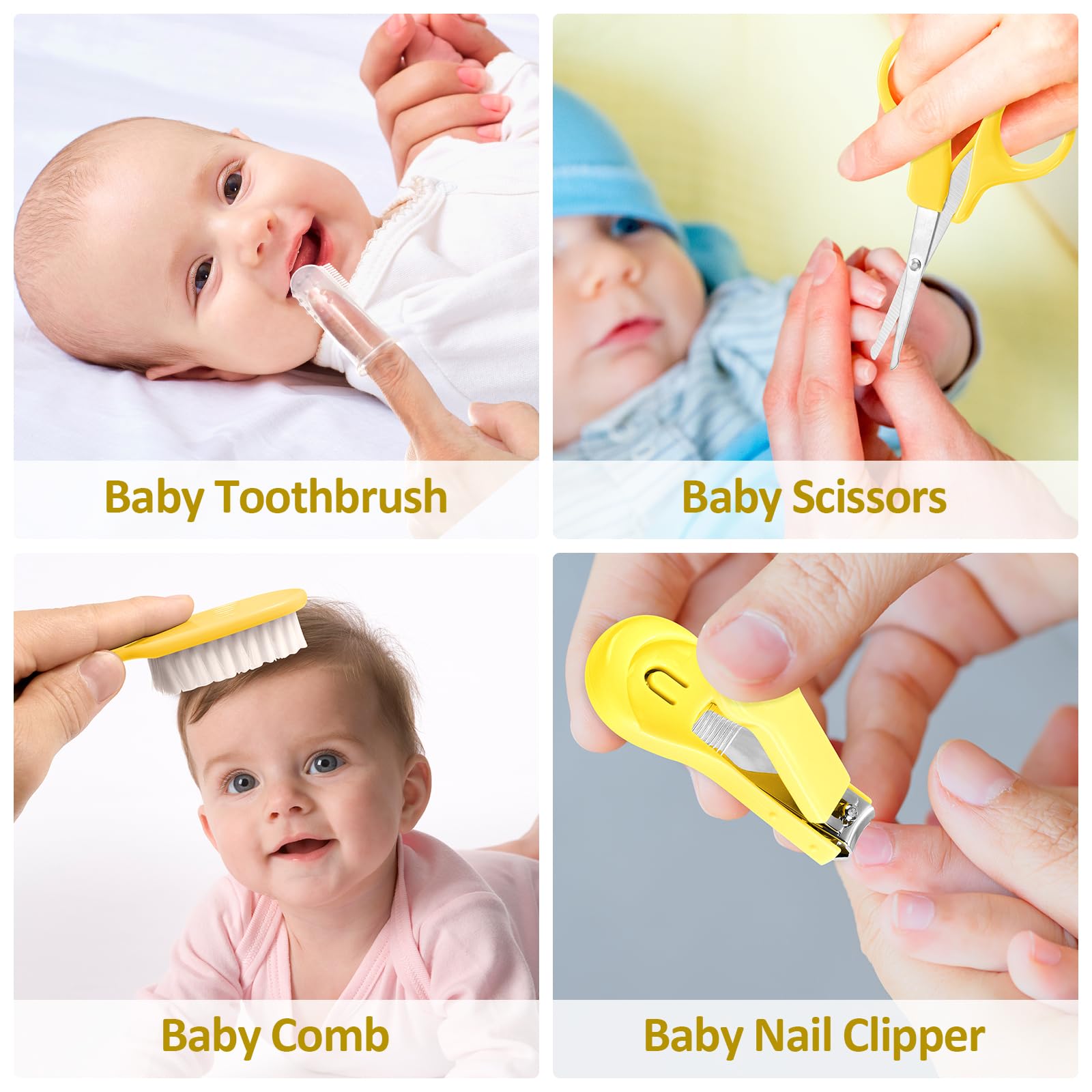 Baby Grooming Kit, Infant Safety Care Set with Hair Brush Comb Nail Clipper Nasal Aspirator,Baby Essentials Kit for Newborn Girls Boys (Pink Baby Grooming kit)