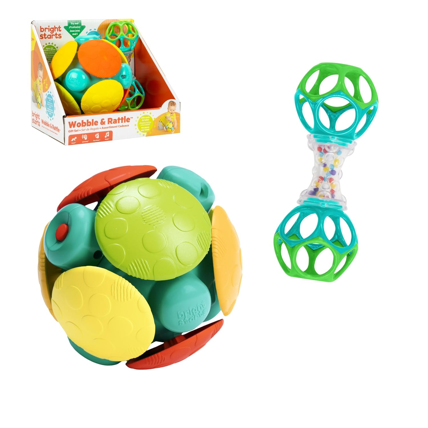 Bright Starts Oball Shaker Rattle Toy, Ages Newborn Plus