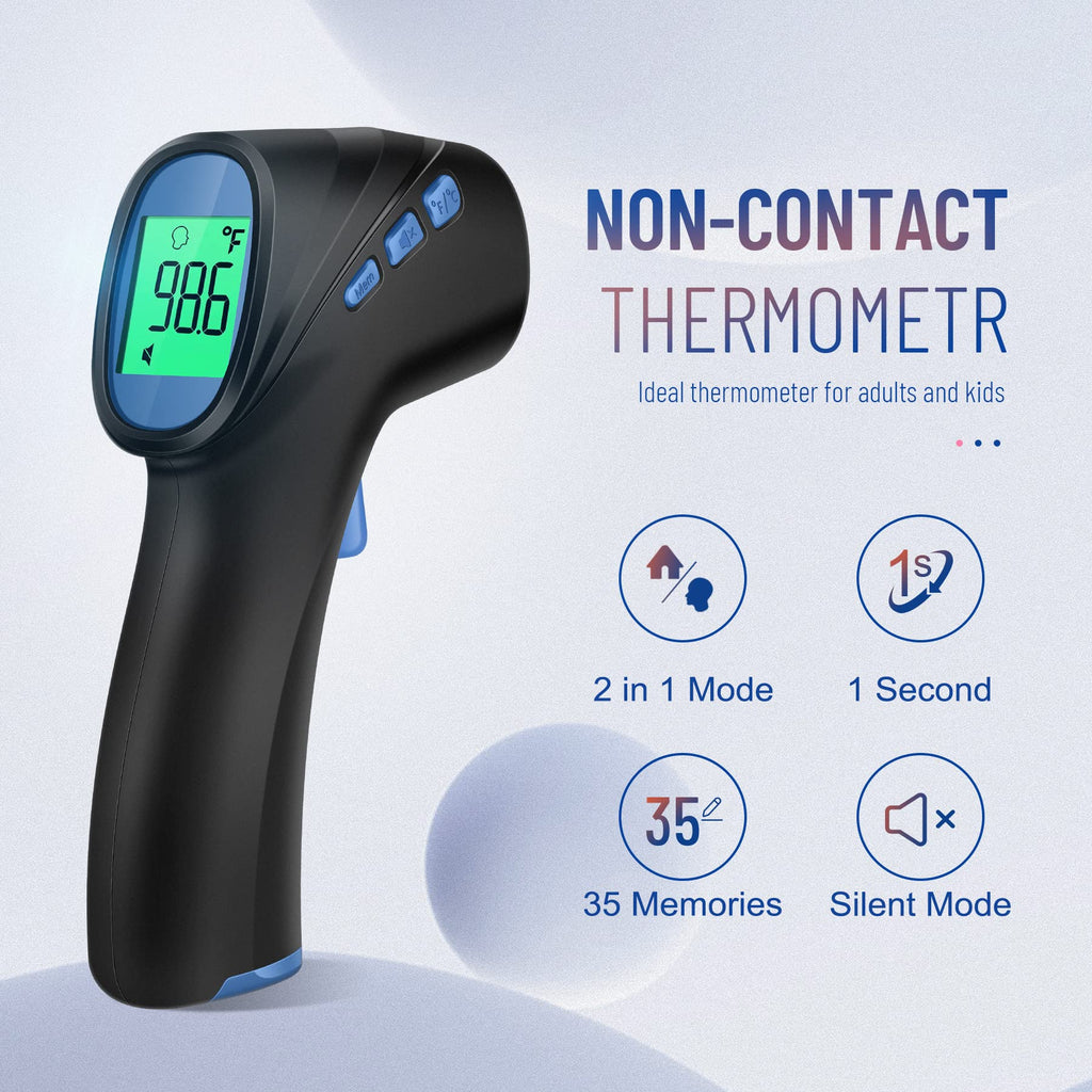 Forehead Thermometer for Adults and Kids, Digital Baby Thermometer with Fever Alarm, Fast Accurate Results, Home Medical & Nurse Essentials