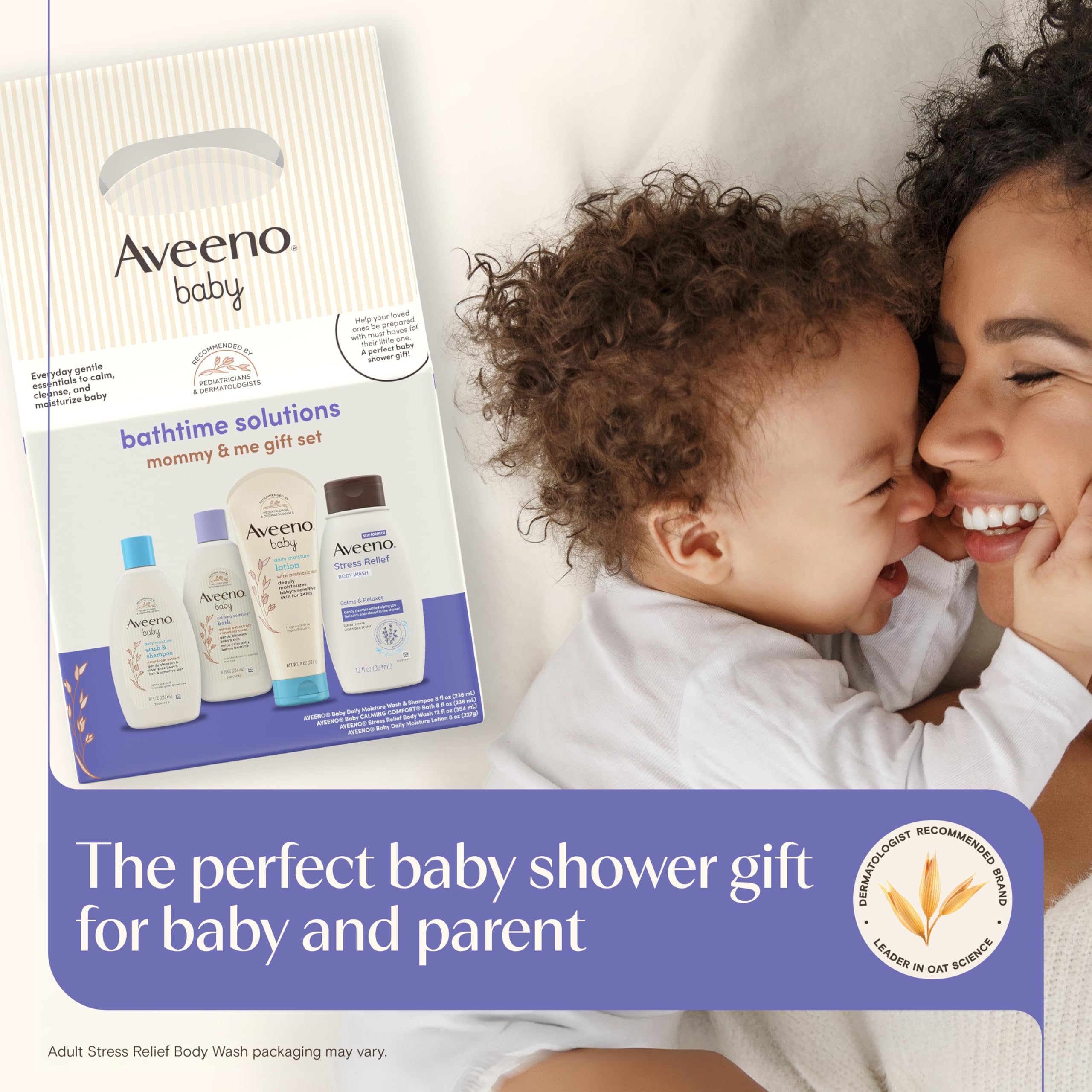 Aveeno Baby Welcome Little One Gift Set, Skincare Set with Nourishing Body Wash & Shampoo, Calming Bath Wash, All Over Wipes, Daily Moisturizing Lotion, & Balm, 5 Items