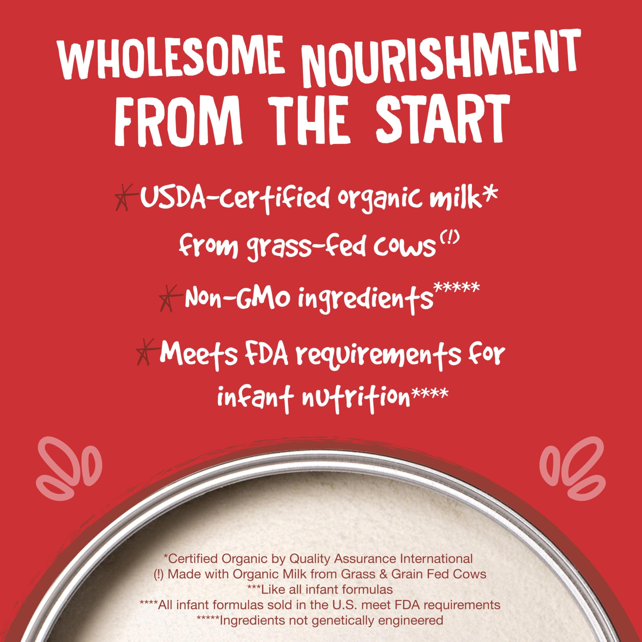 Earth's Best Organic Baby Formula for Babies 0-12 Months, Powdered Dairy Infant Formula with Iron, Omega-3 DHA, and Omega-6 ARA, 21 oz Formula Container