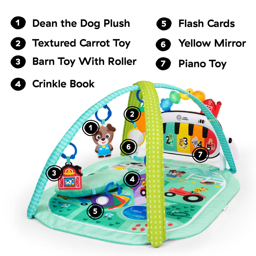 Baby Einstein 4-in-1 Kickin' Tunes Music and Language Play Gym and Piano Tummy Time Activity Mat