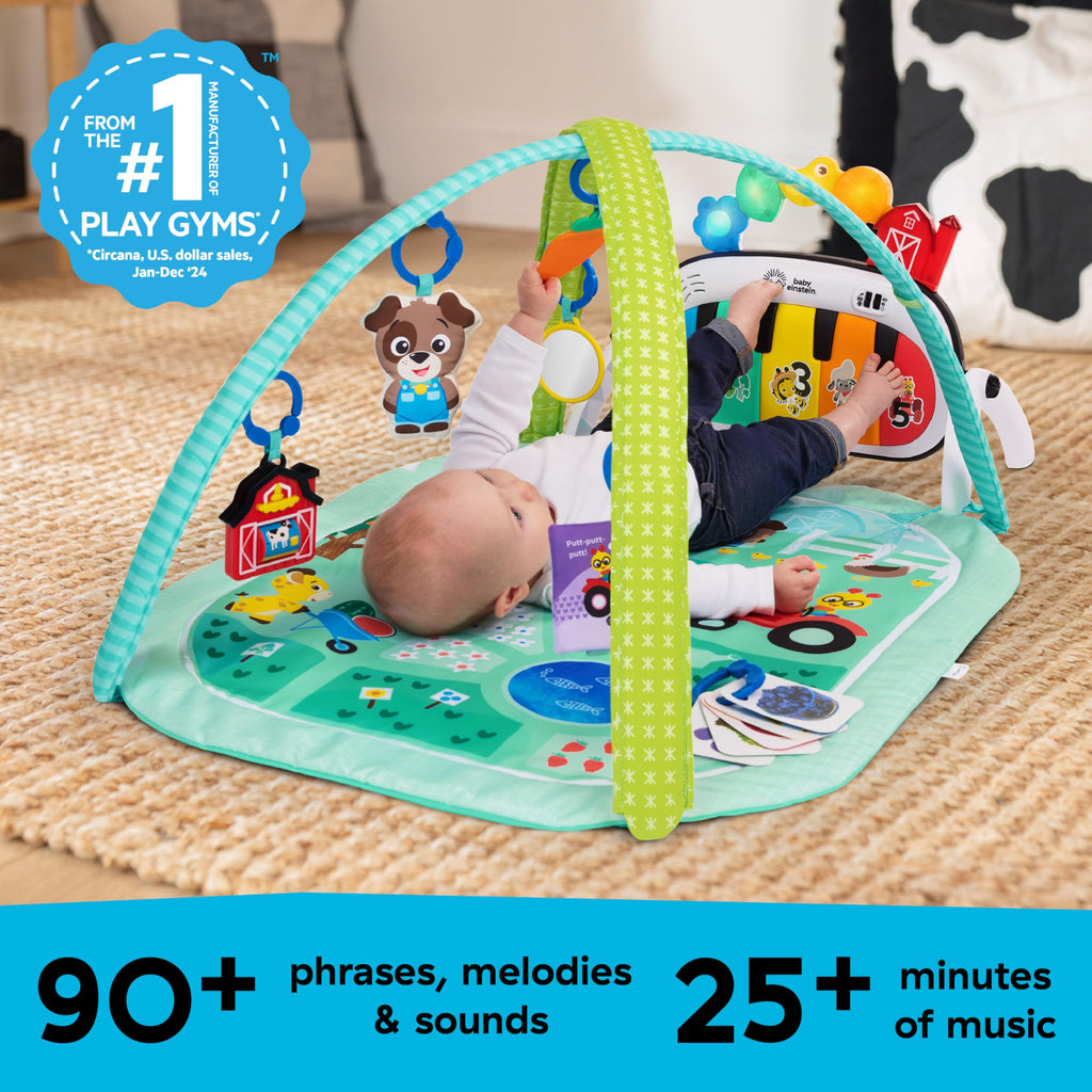Baby Einstein 4-in-1 Kickin' Tunes Music and Language Play Gym and Piano Tummy Time Activity Mat