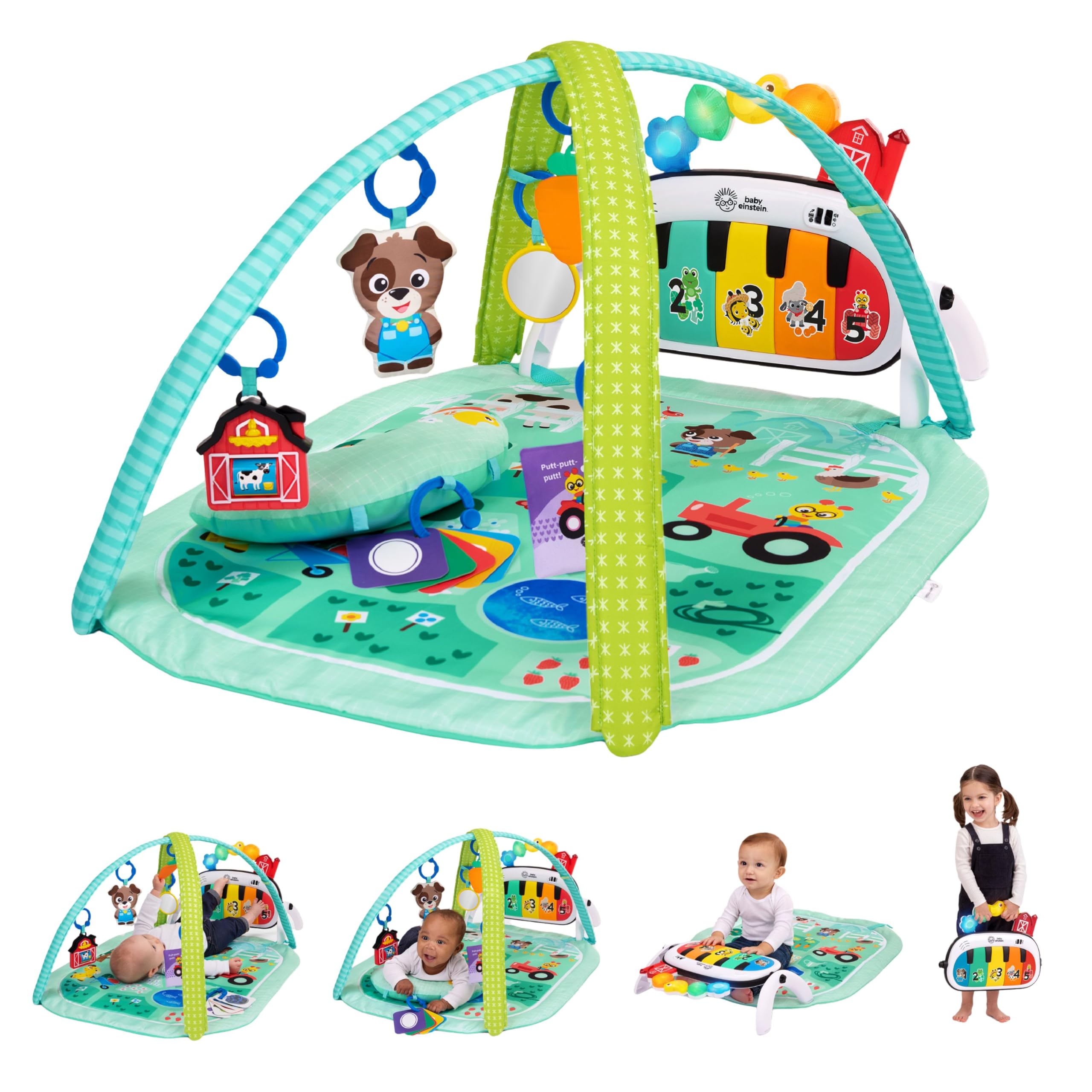 Baby Einstein 4-in-1 Kickin' Tunes Music and Language Play Gym and Piano Tummy Time Activity Mat