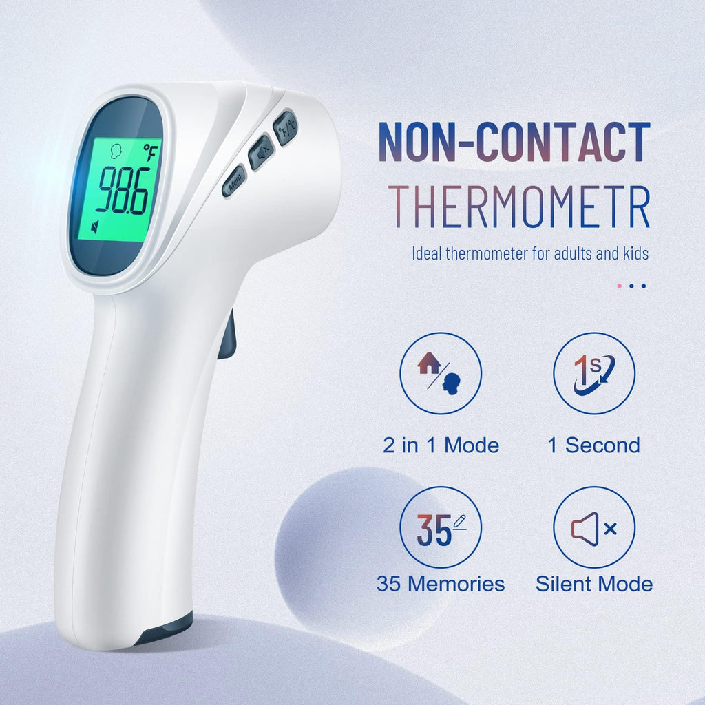 Forehead Thermometer for Adults and Kids, Digital Baby Thermometer with Fever Alarm, Fast Accurate Results, Home Medical & Nurse Essentials