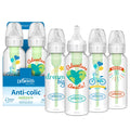 Dr. Brown's Natural Flow Anti-Colic Options+ Narrow Baby Bottle, 4 oz/120 mL, with Level 1 Slow Flow Nipple, 0m+, 4 Pack