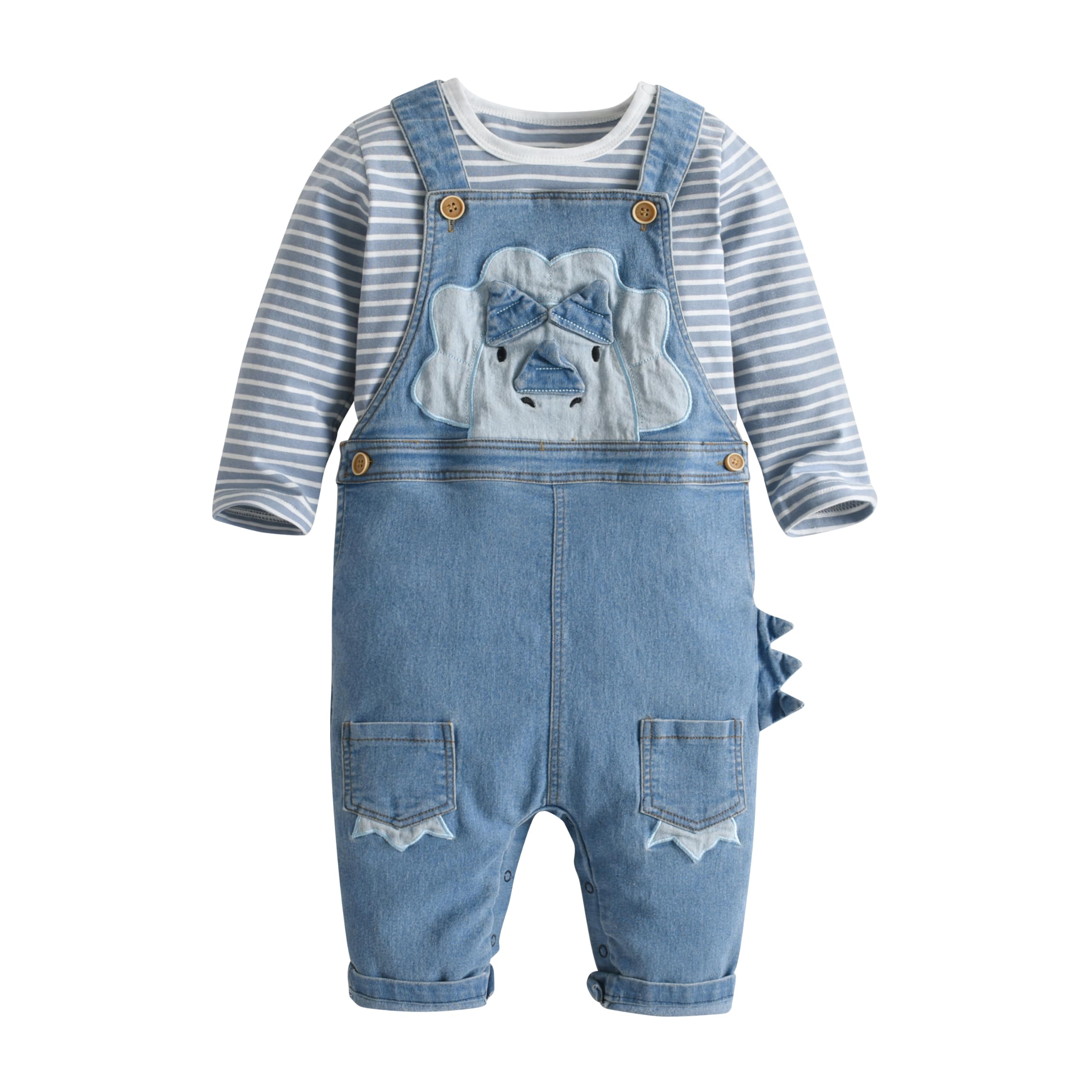 Cute Baby Boy Clothes Suit Toddler Boys' Striped long Sleeve T-Shirt+Denim Overalls Jumpsuit Pants Outfits Sets